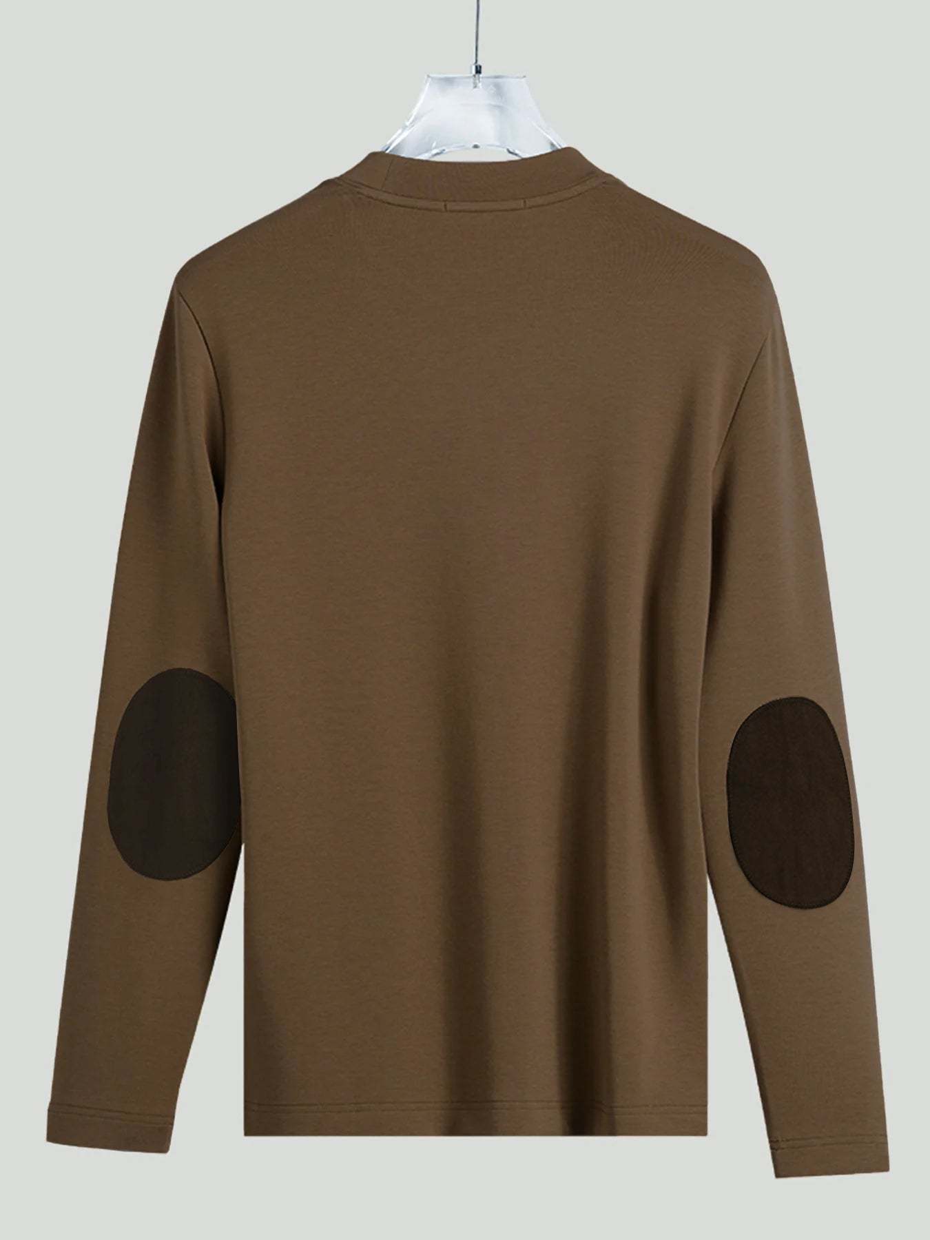 Modal Blend Elbow Patch Long Sleeve Tee:Slim Fit