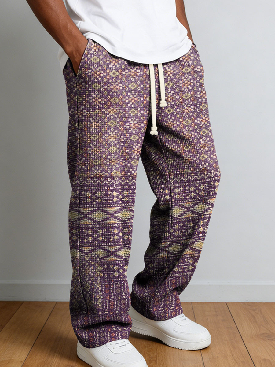 Men's Geometry Color Gradient Art Print Casual Suit Pants