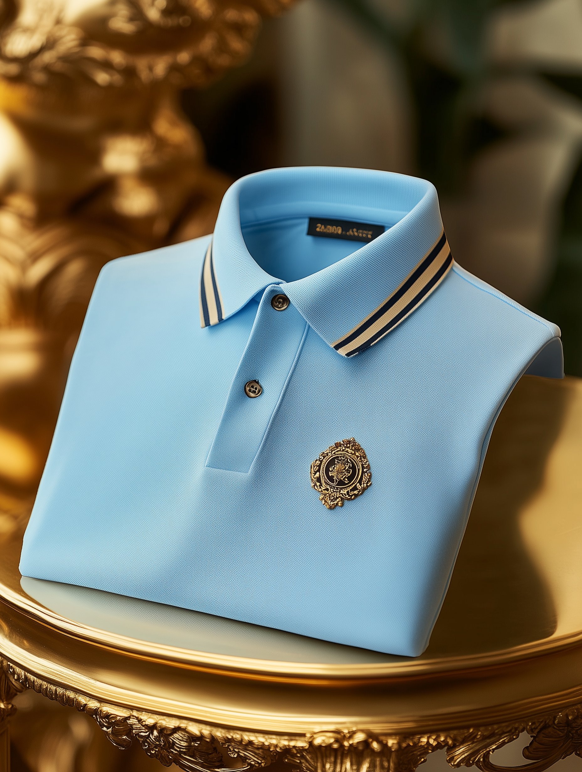 Men's Business Casual Button British Emblem Short Sleeve Polo Shirt