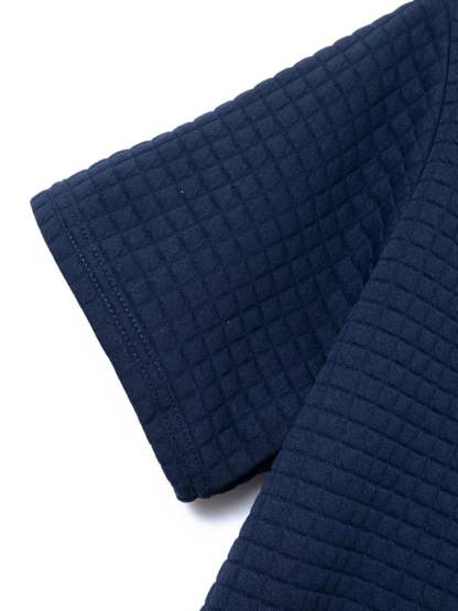 Men's Classic Colorblock Jacquard Plaid Lapel Polo Jacket