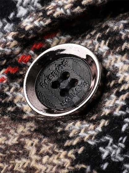 Men's Work Office Notched Collar Plaid Regular Fit Blazer