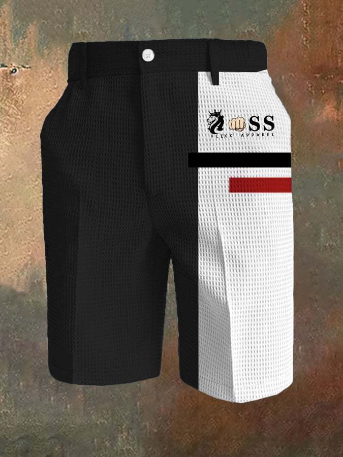 Men's All-Match Solid Color Waffle Zipper Pants