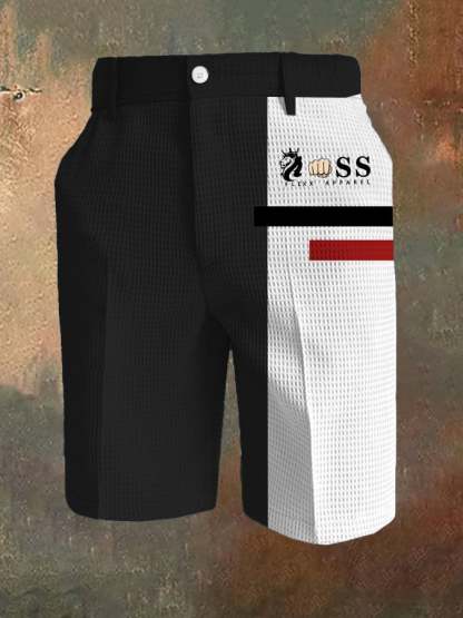 Men's All-Match Solid Color Waffle Zipper Pants