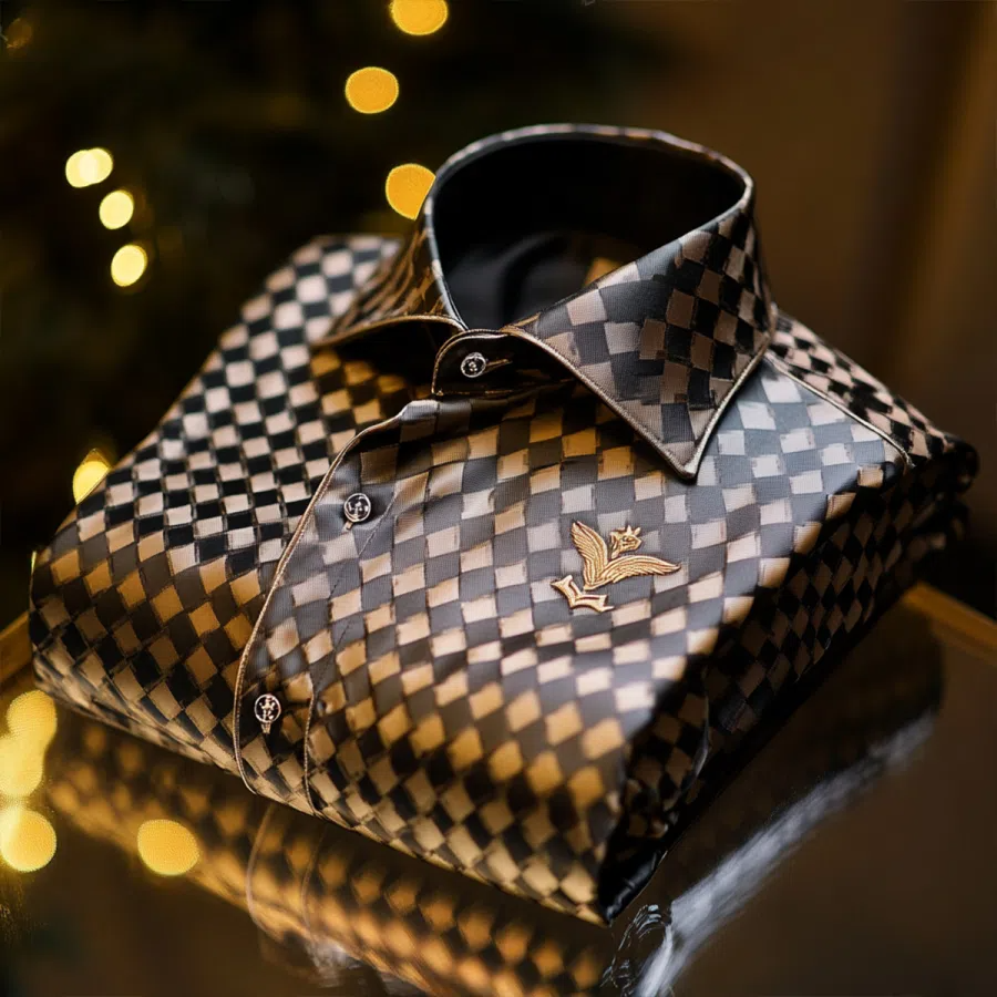 Men's sophisticated business casual vacation long sleeve shirt