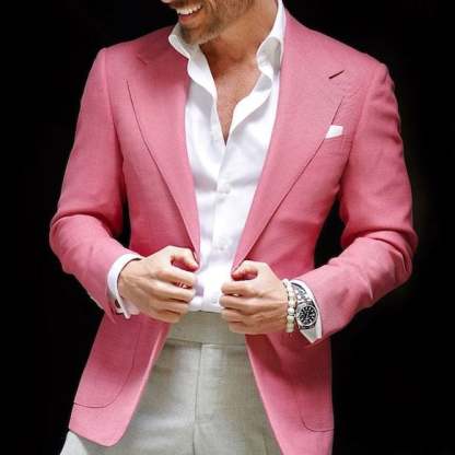 Men's Business Casual Solid Color Suit Jacket