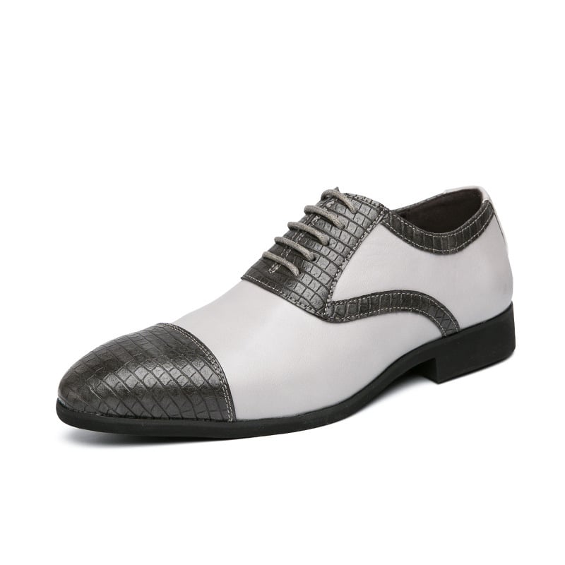 Business Casual Fashion Color Contrast Men'S Leather Shoes