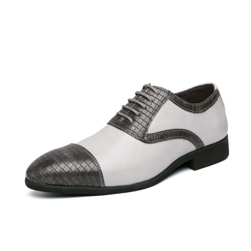 Business Casual Fashion Color Contrast Men'S Leather Shoes