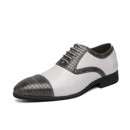 Business Casual Fashion Color Contrast Men'S Leather Shoes