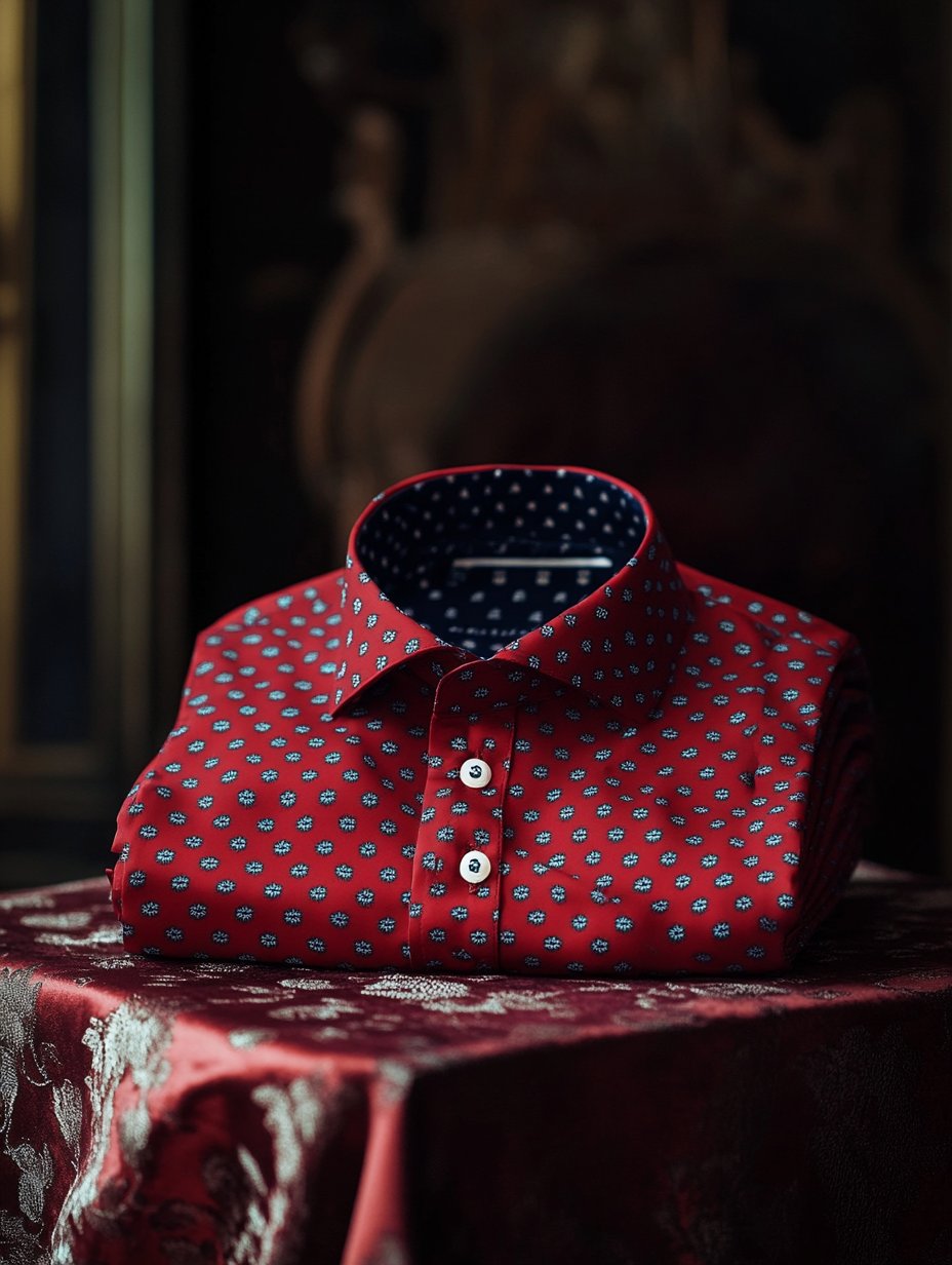 Men's business casual small floral lapel short-sleeved shirt