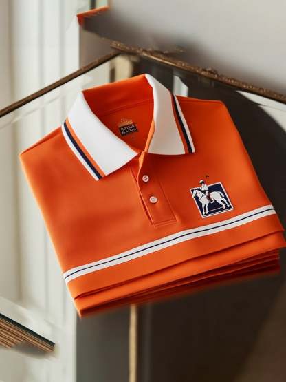 Men's Classic Business Check Button Short Sleeve Polo Shirt