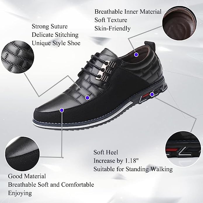 Men'S Patchwork Fashionable Casual Leather Shoes