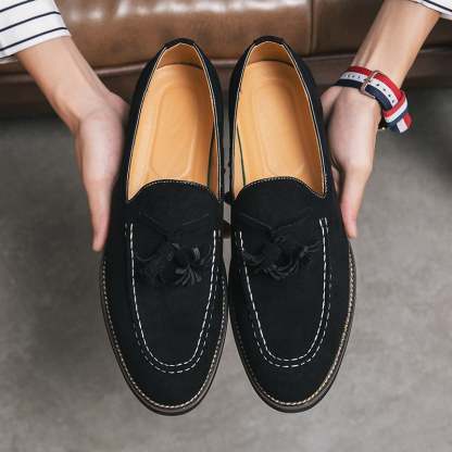 Retro Business Casual Suede Tassel Shoes