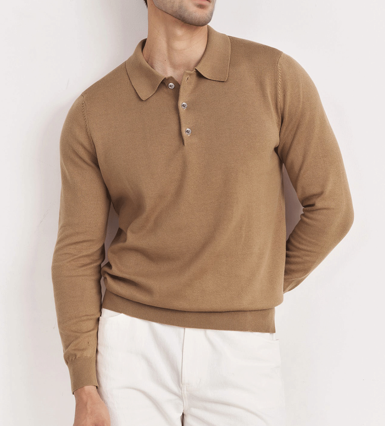 GentleKnit Buttoned Collar Sweater Polo