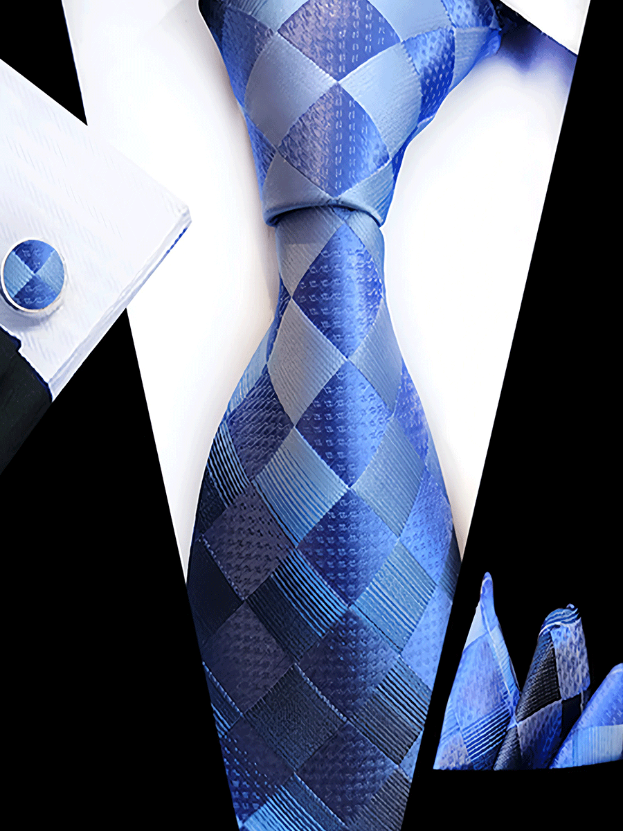 Men's tie pocket scarf tie clip cufflinks gift box set