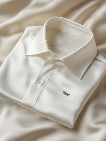 Men's Luxury Business Casual Logo Lapel Short Sleeve Shirt