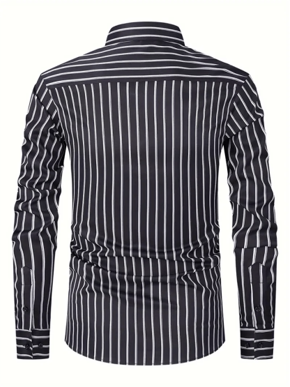 Men's Striped Business Casual Shirt