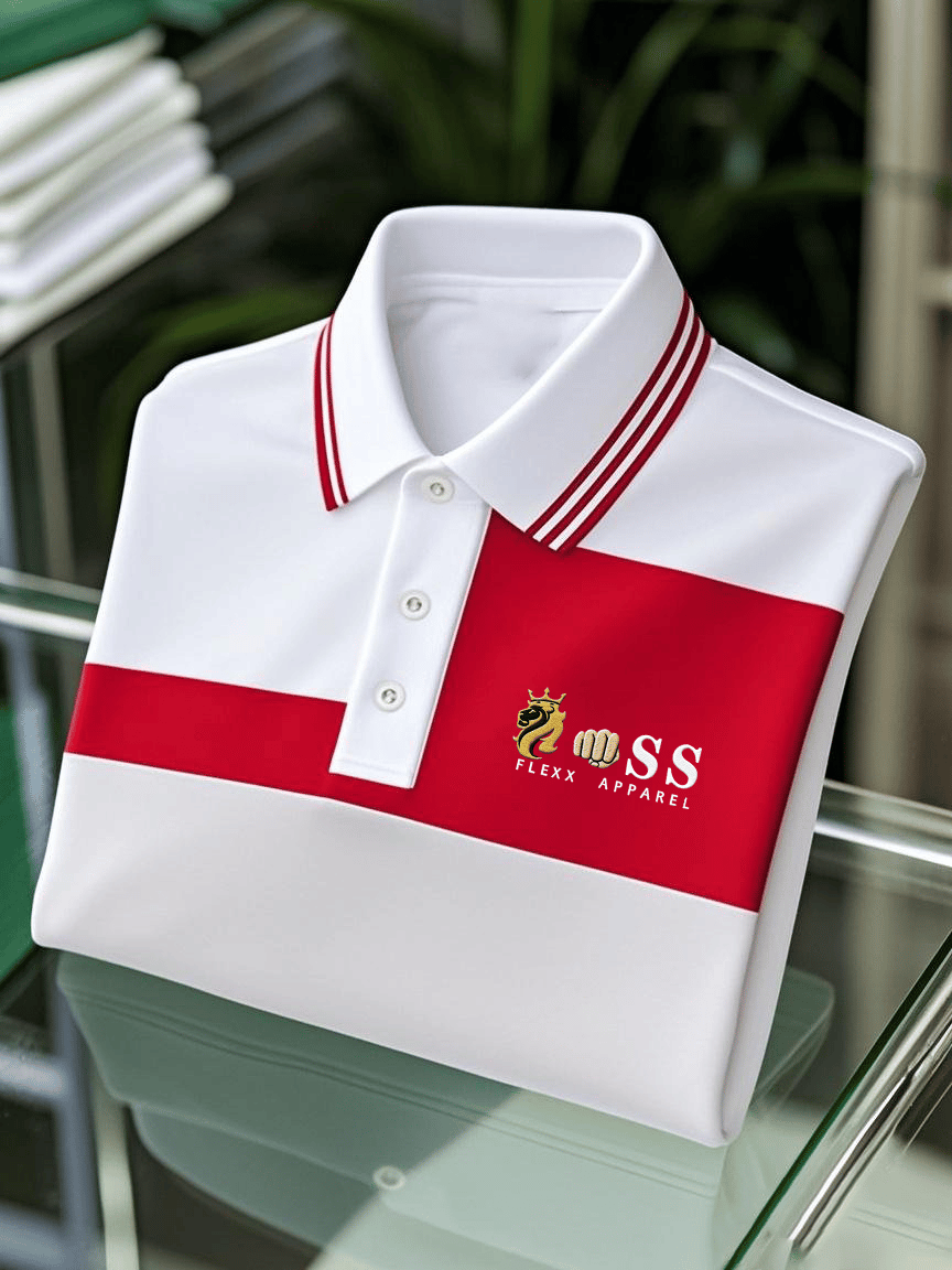 Men's Business Casual Printed Short Sleeve Polo Shirt