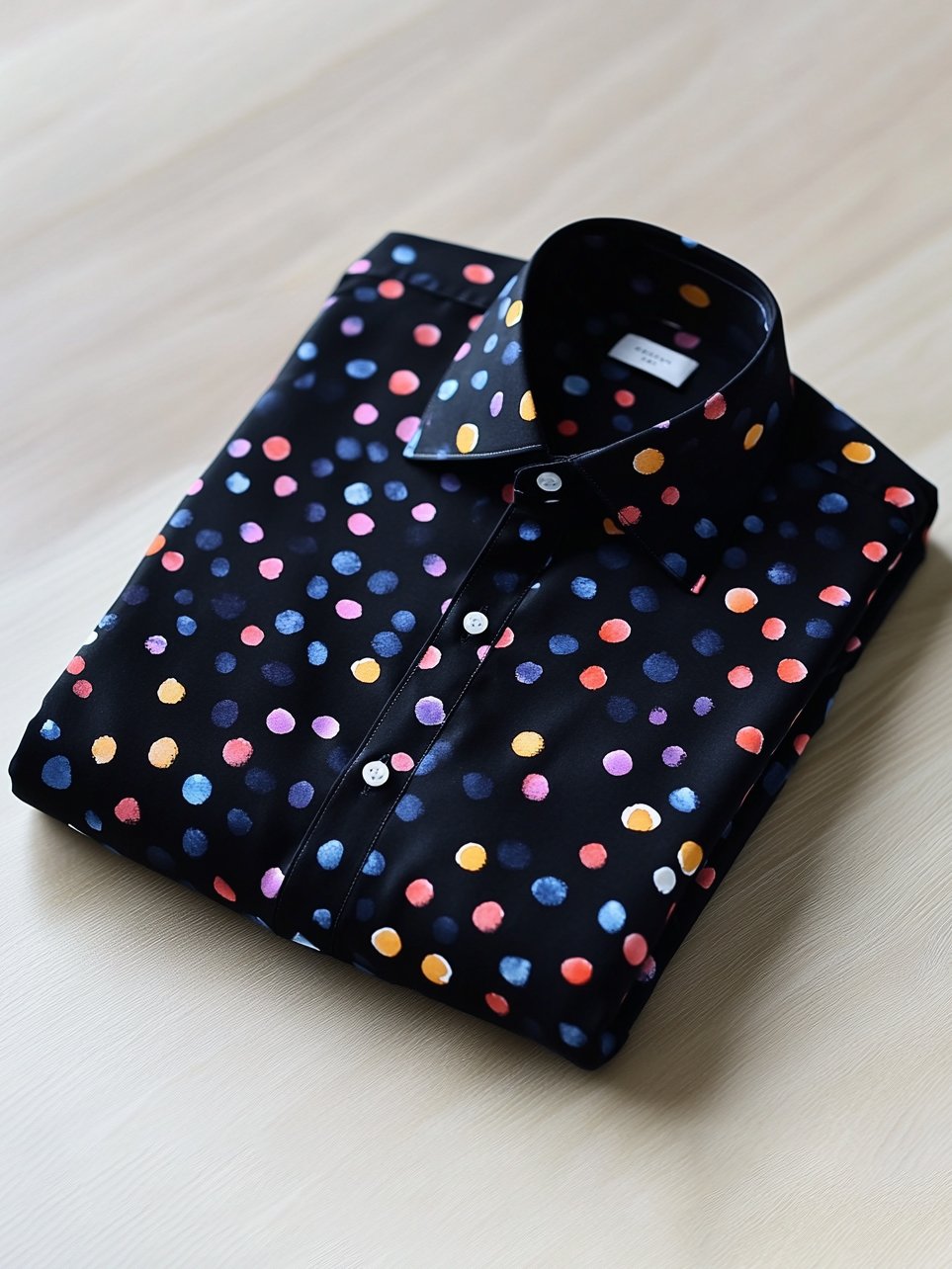 Men's Casual Holiday Polka Dot Print Long Sleeve Shirt