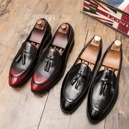 Men's Business Formal Casual Gradient Tassel Soft Loafers