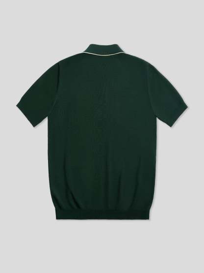 GentleKnit Contrast Color Short Sleeve Knitted Polo