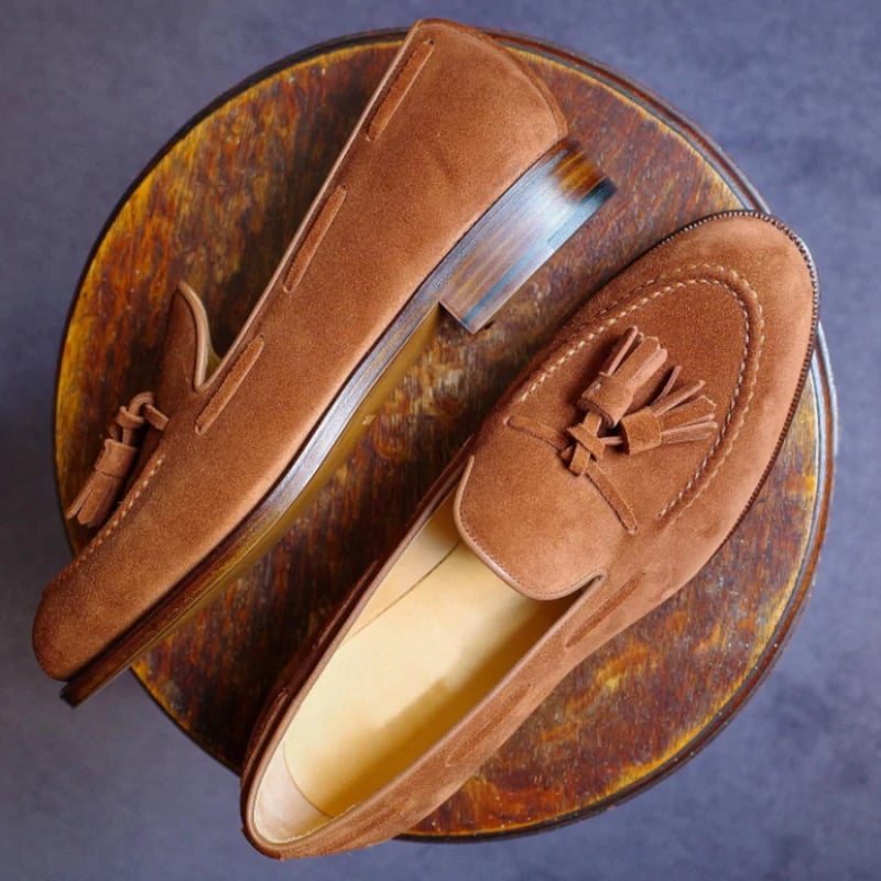 Retro Business Casual Suede Tassel Shoes