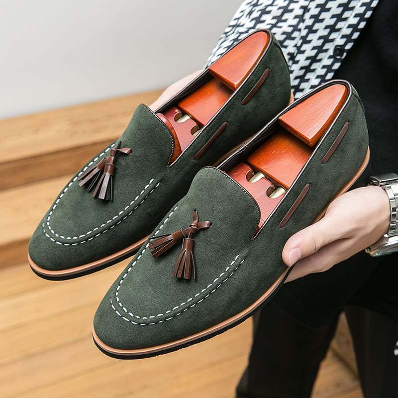 Retro Business Casual Suede Tassel Shoes
