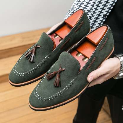 Retro Business Casual Suede Tassel Shoes