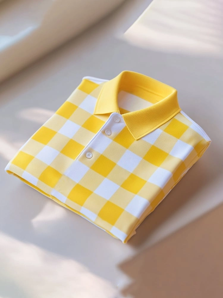 Men's Classic Business Logo Button Short Sleeve Polo Shirt