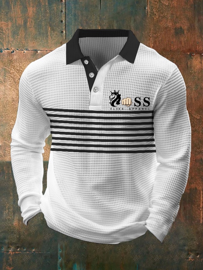 Fashionable Casual Men's Business Style Waffle Polo