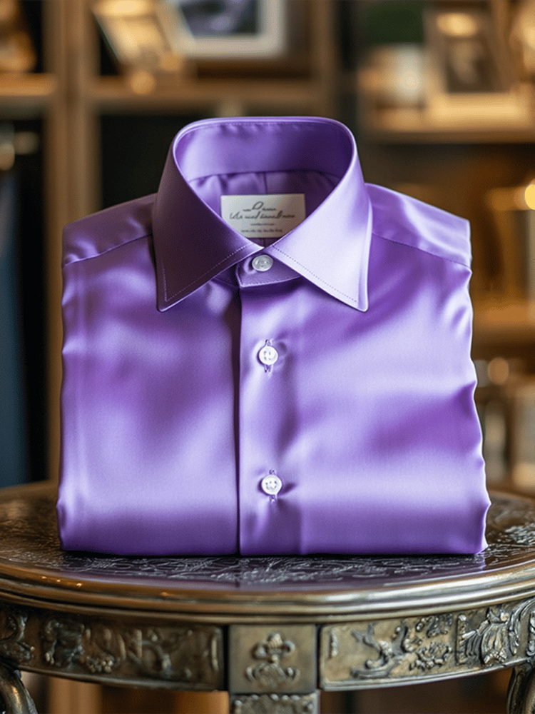 Men's Luxury Silk Business Classic Long Sleeve Shirt