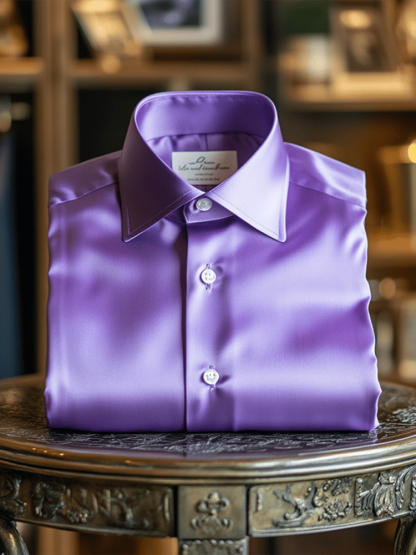 Men's Luxury Silk Business Classic Long Sleeve Shirt