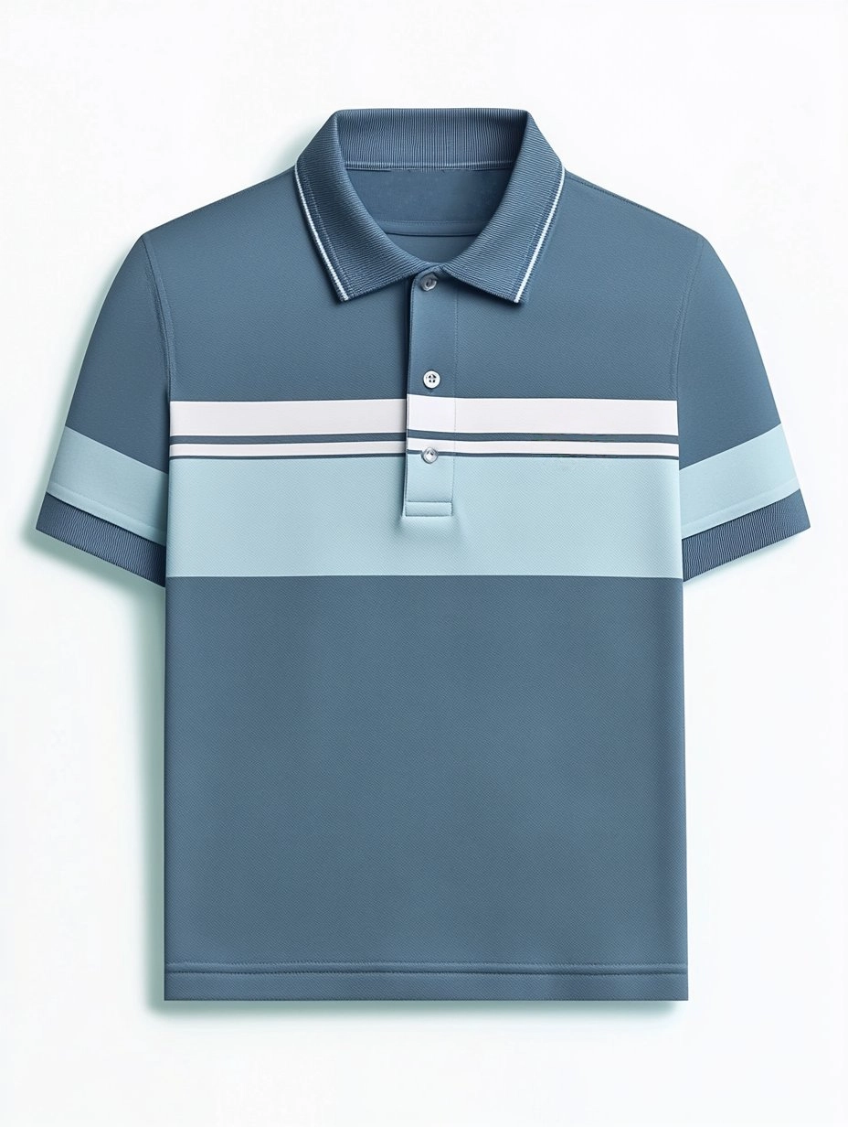 Men's Business Casual Button Short Sleeve Polo Shirt