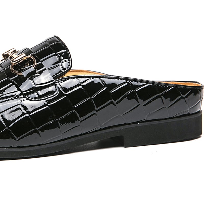 British Fashion Horsebit Heelless Breathable Faux Leather Shoes