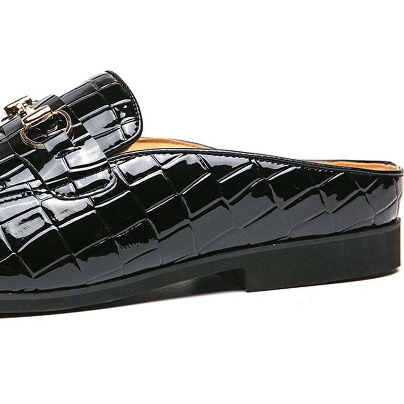 British Fashion Horsebit Heelless Breathable Faux Leather Shoes