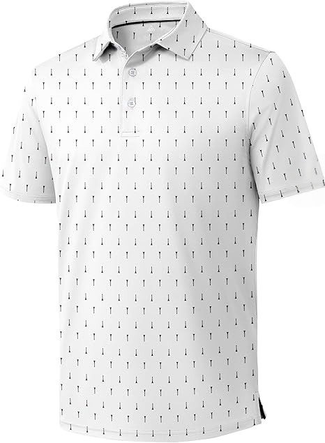 Men's Business Style Print Short Sleeved Polo Shirt