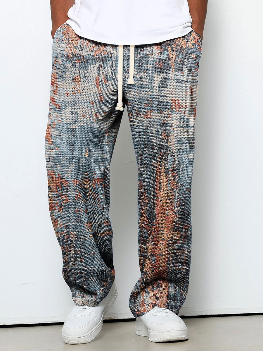 Men's Geometry Color Gradient Art Print Casual Suit Pants