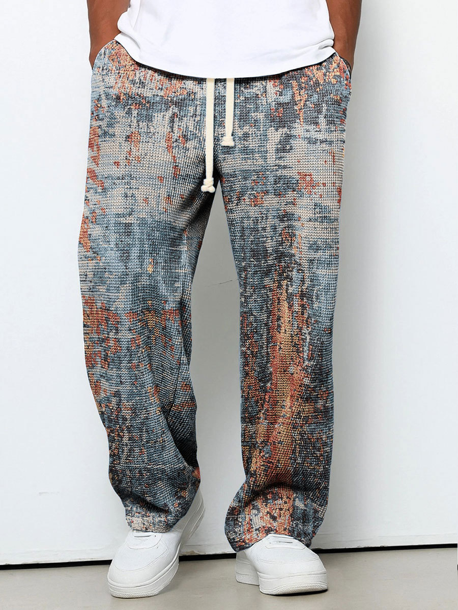 Men's Geometry Color Gradient Art Print Casual Suit Pants