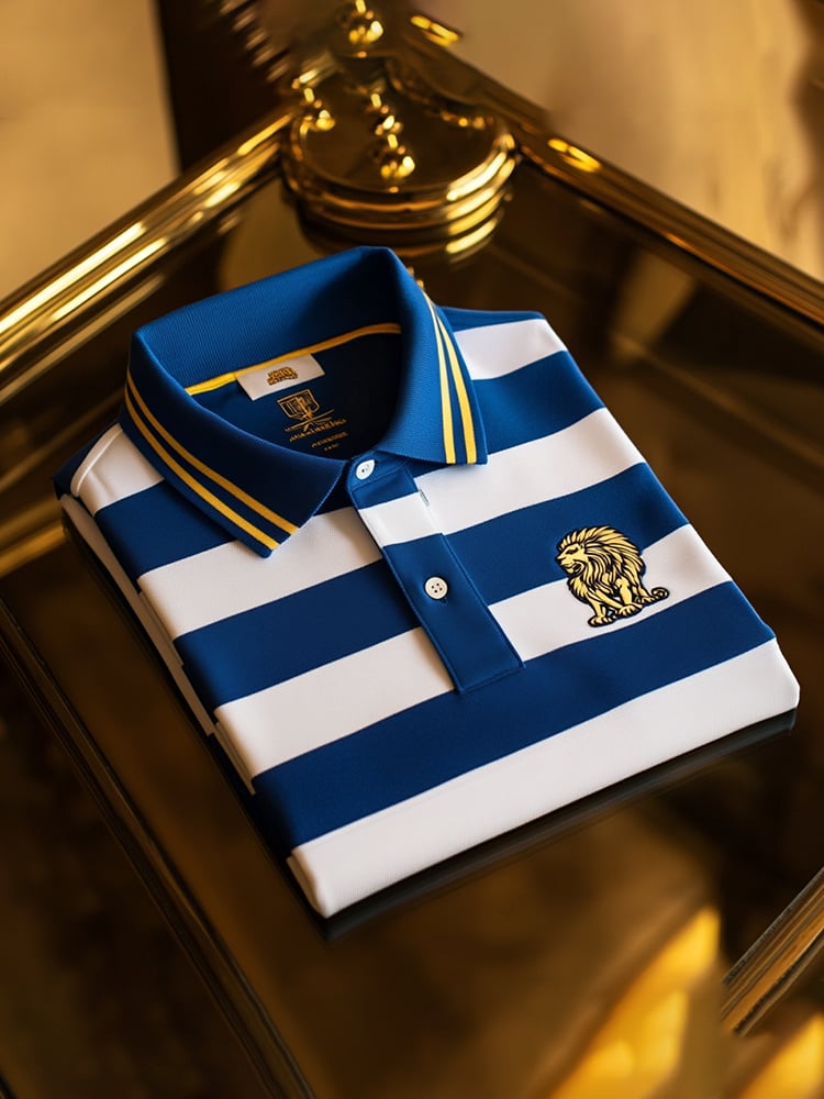 Men's Classic Business Check Button Short Sleeve Polo Shirt