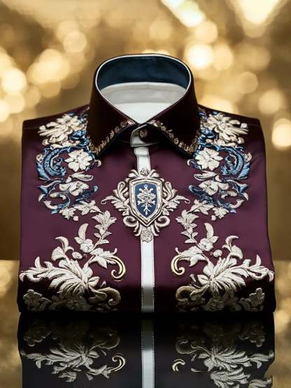 Men's Satin Luxe Long Sleeve Button Down Shirt