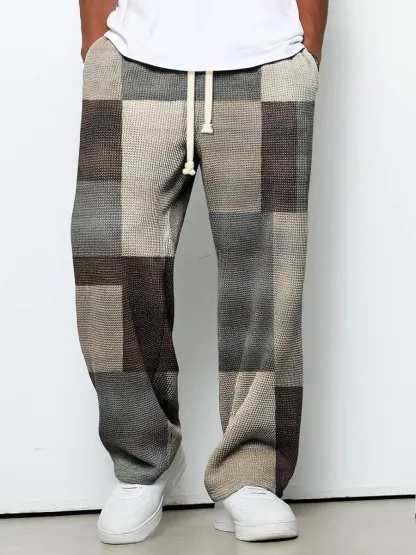 Men's Geometry Color Gradient Art Print Casual Suit Pants