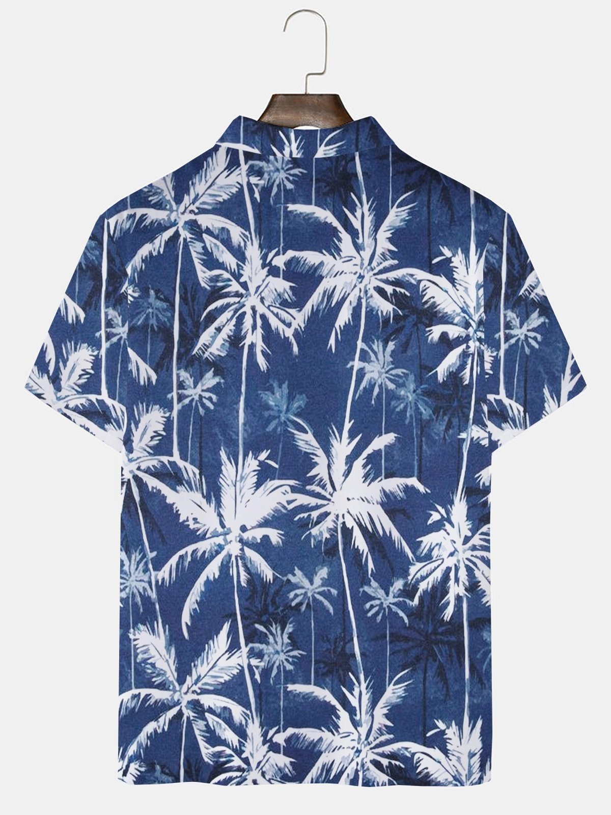 Coconut Tree Print Beach Hawaiian Big & Tall Aloha Golf Polo Shirt