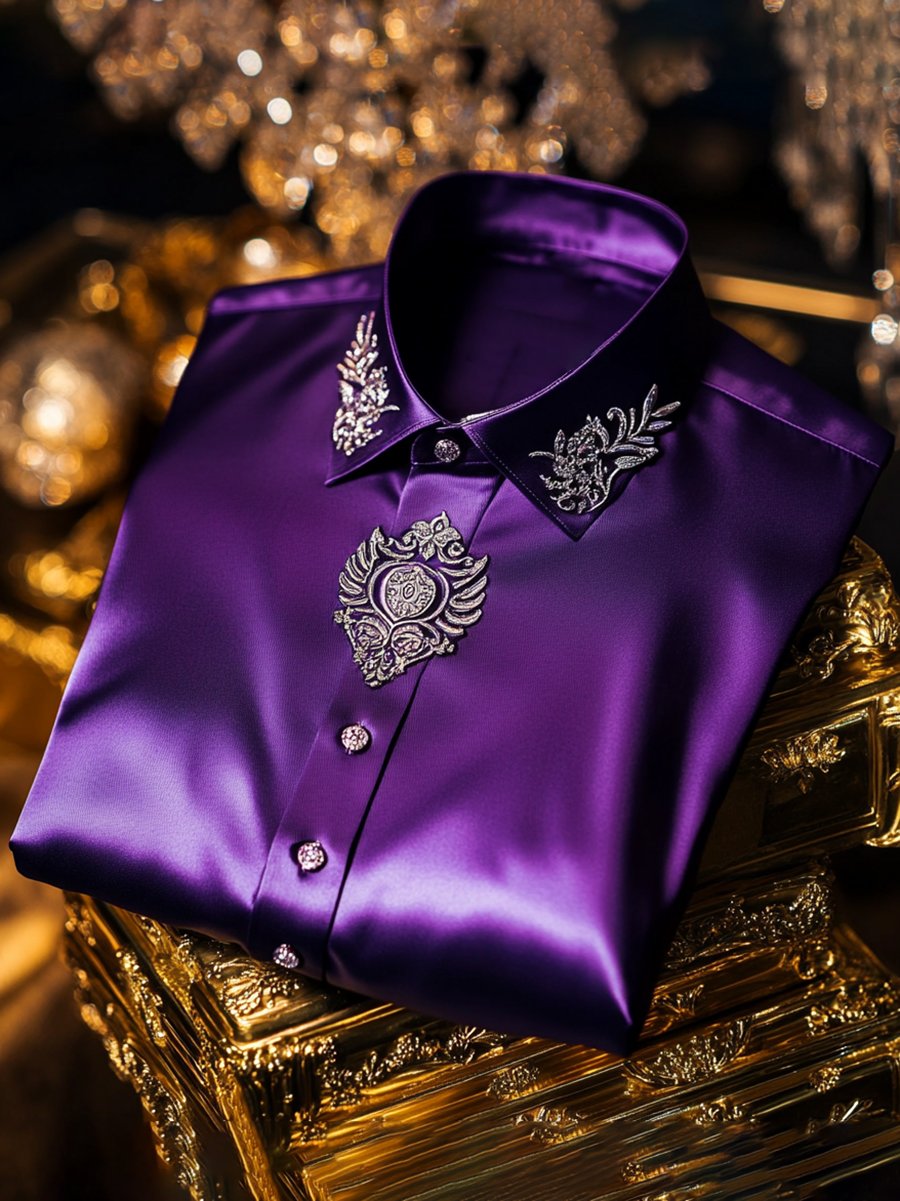Men's Satin Luxury Business Long Sleeve Shirt
