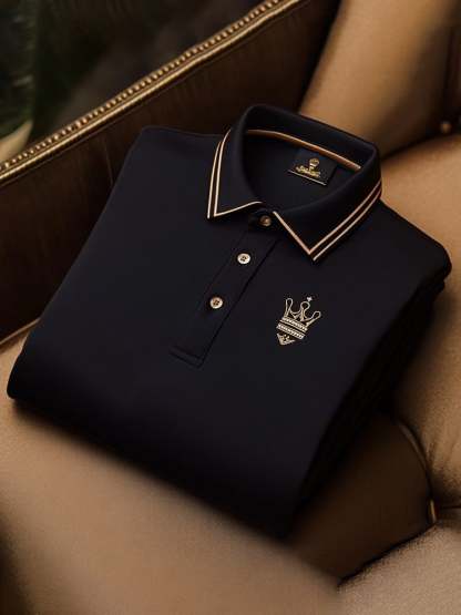 Men's Business Casual Button Short Sleeve Polo Shirt
