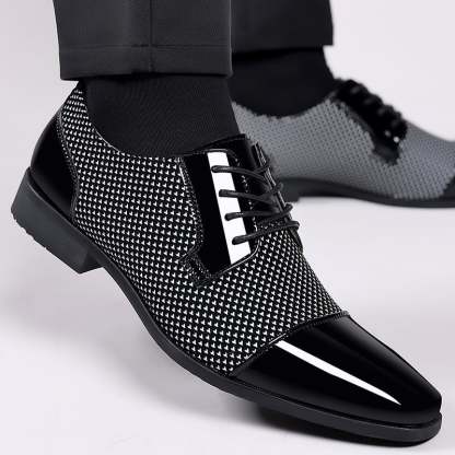 Men's Versatile Toe Toe Glossy Business Casual Leather Shoes
