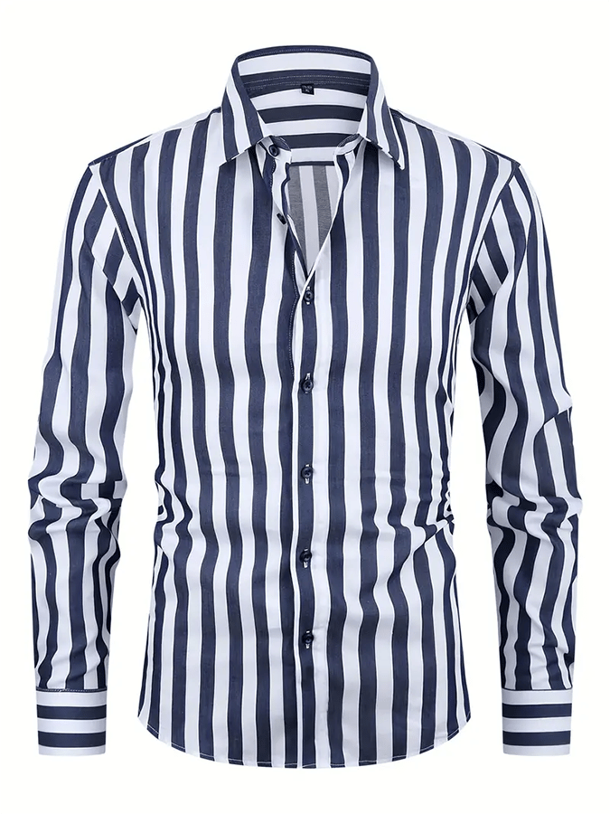 Men's Striped Business Casual Shirt