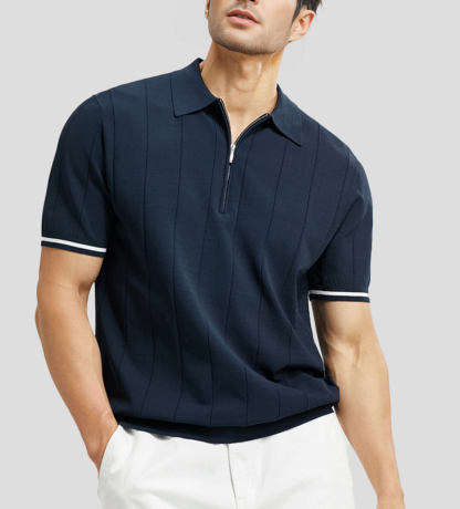 CoolKnit Breathable Short Sleeve Zip Knitted Polo