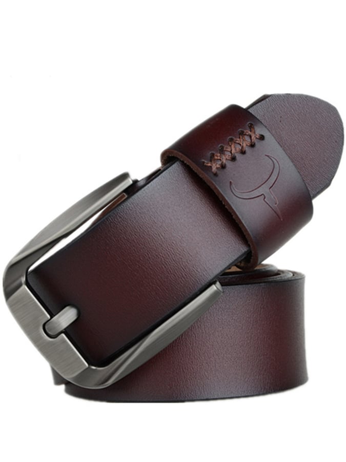Business Casual Cowhide Fashion Men's Pin Buckle Belt