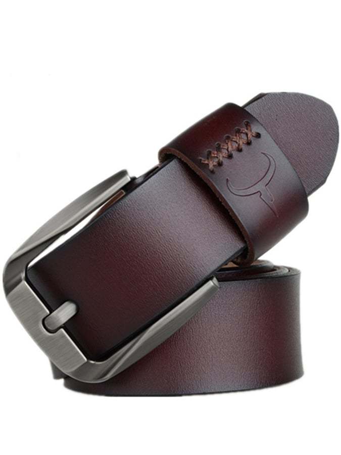 Business Casual Cowhide Fashion Men's Pin Buckle Belt