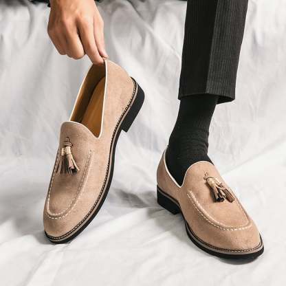Fashionable And Comfortable Casual All-Match Suede Tassel Design Casual Leather Shoes