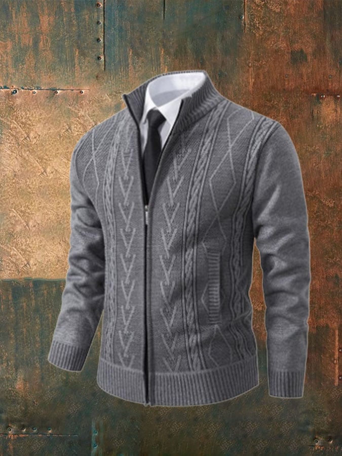 Men's casual knitted sweater cardigan